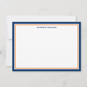 Navy- und Orange-Border-Karte Mitteilungskarte