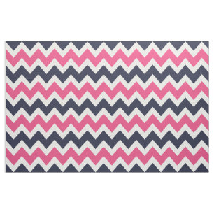 Navy und Pink Moderne Zickzack große Größe Stoff