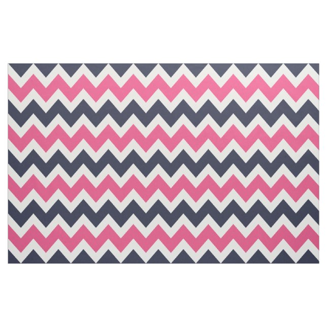 Navy und Pink Moderne Zickzack große Größe Stoff (Yard (91,4 cm))