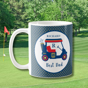 Navy und Red Golf Best Vater Personalisiert Kaffeetasse