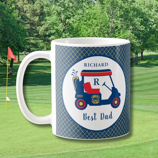 Navy und Red Golf Best Vater Personalisiert Kaffeetasse (Von Creator hochgeladen)