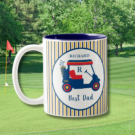 Navy und Red Golf Best Vater Personalisiert Zweifarbige Tasse