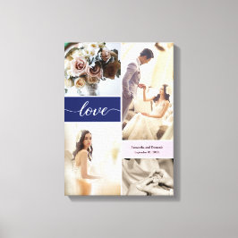 Navy und rosa elegante Liebe Hochzeiten Fotos Leinwanddruck