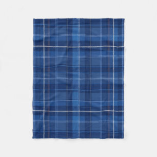 Navy- und Royalblau-Karomuster Fleecedecke