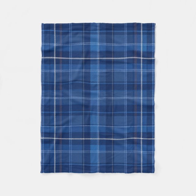 Navy- und Royalblau-Karomuster Fleecedecke (Vorderseite)