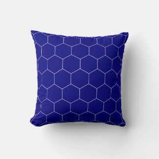 Navy und Weiß-Hexagon-Muster Kissen