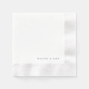 Navy- und Weiß-Hochzeit geprägter Cocktail Serviette