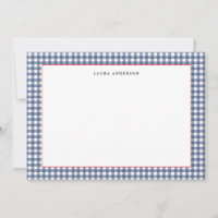 Navy und Weiß Nautic Gingham flach