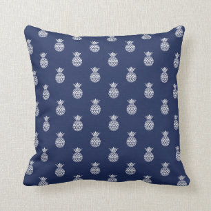 Navy und Weiße Ananas Kissen