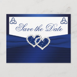 Navy und Weiße Liebe Knot Save the Date Postkarte