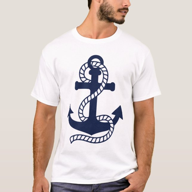 Navy und White Anchor T - Shirt (Vorderseite)