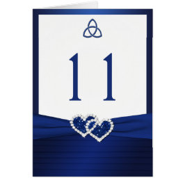 Navy und White Celtic Liebe Knots Tischnummer Card
