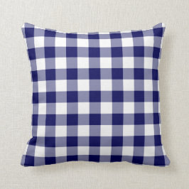 Navy und White Gingham Pattern Kissen