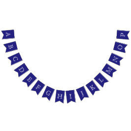 Navy und White OpenFace Buchstaben Custom Wimpelkette