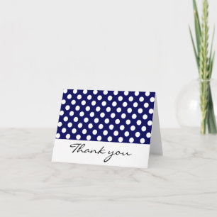Navy und White Polka Dot Vielen Dank Anmerkungen Dankeskarte