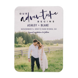 Navy Unser Abenteuer beginnt Save the Date Foto Magnet