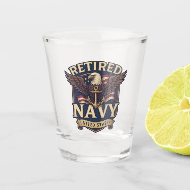 Navy USN Veteran Schnapsglas (Vorderseite)