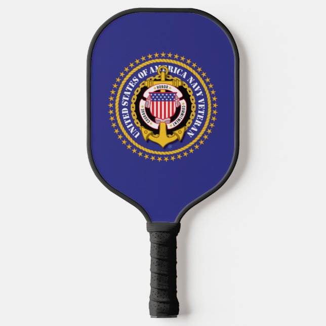 Navy Veterann Pickleball Schläger (Vorderseite)