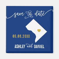 Navy Washington DC Wedding Save the Date D.C. Map