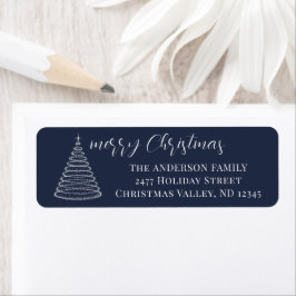 Navy-Weihnachtsadressen-Label