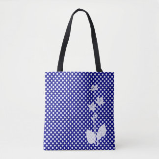 Navy-weiß getupfte Tasche
