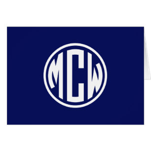 Navy Weiß Preppy Kreis Monogramm DIY BG