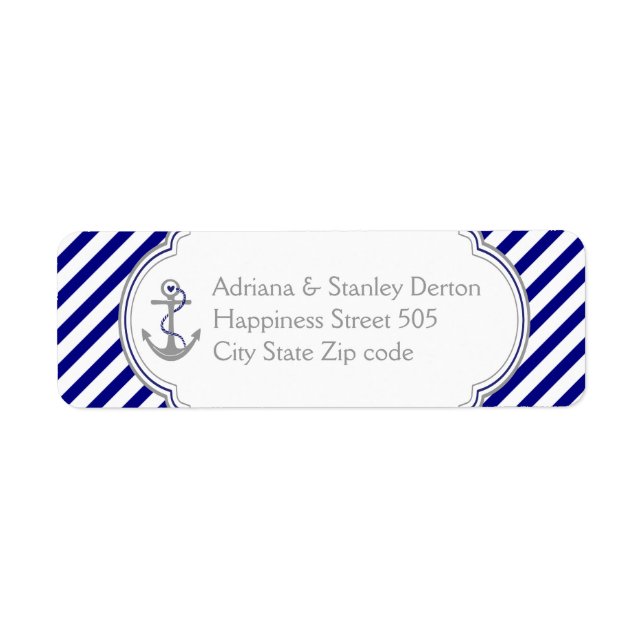 Navy, weiße Streifen und nautische Hochzeit vor An (Vorne)