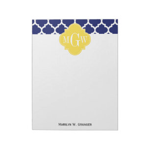 Navy Welch marokkanischer #5 Ananas 3 Initial Mono Notizblock