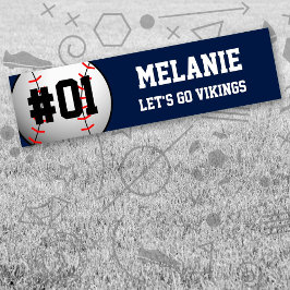 Navy White Baseball Team Autoaufkleber