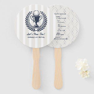 Navy, White & Cloud Dancer Preppy Golf-Programm Fächer
