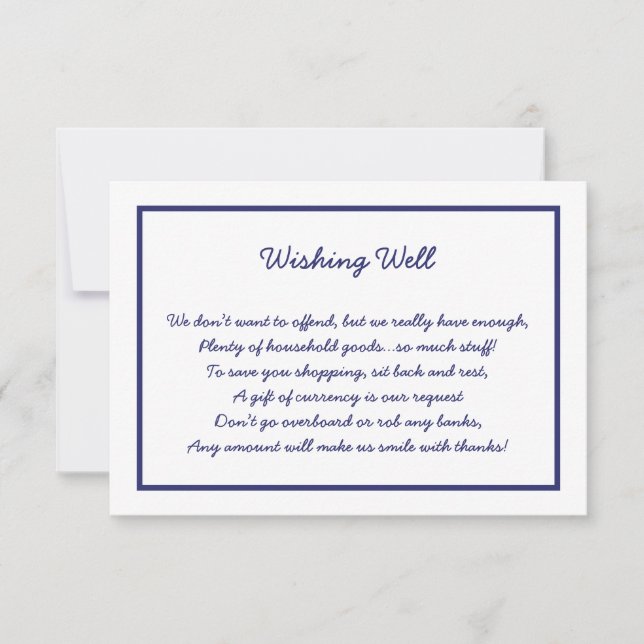 Navy White Frame wünscht eine Karte (Vorderseite)