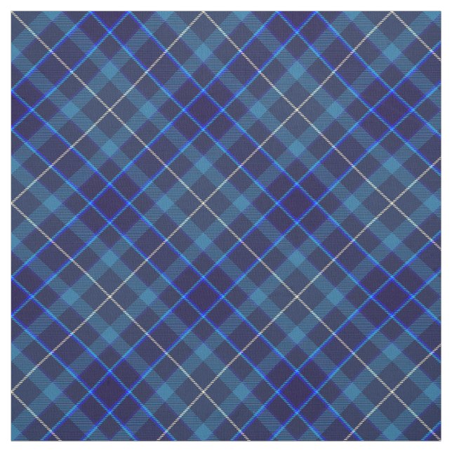 Navy White Kariert Bold Pattern Tartan Retro Grung Stoff (Muster)