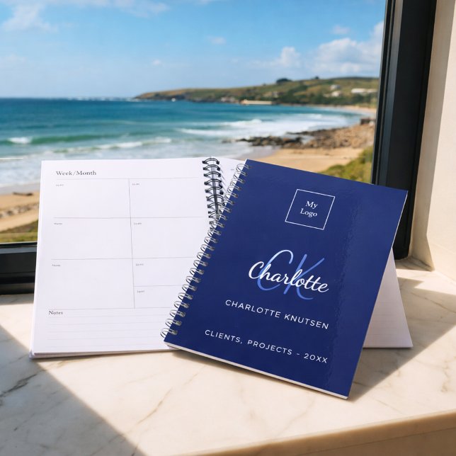 Navy-White-Monogram-Firmenlogo Planer (Von Creator hochgeladen)