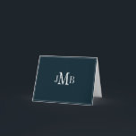 Navy & White Monogram gefaltetDankeschön-Karte Dankeskarte<br><div class="desc">Navy blauer Hintergrund mit weißen mit Monogramm Initialen gefaltet Dankeschön Karte (weiß innen) Großartig für Business Korrespondenz.</div>