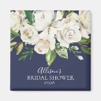 Navy & White Roses Brautparty Fvor Magnet