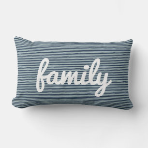 Navy & White Strike - Moderne Minimalistische Fami Lendenkissen