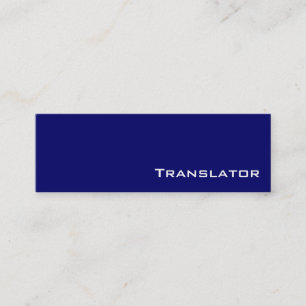 Navy White Translator Business Cards Mini Visitenkarte