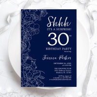 Navy White Überraschung 30. Geburtstag