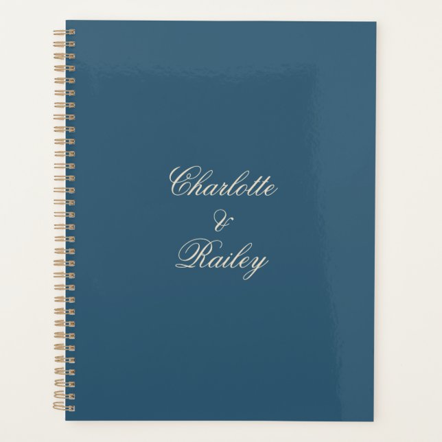 Navy White Wedding Planer (Vorderseite)
