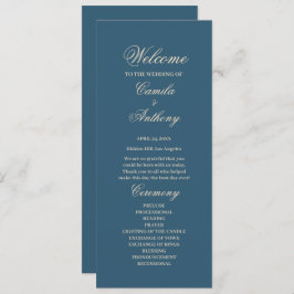 Navy White Wedding Programm
