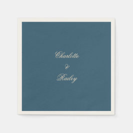 Navy White Wedding Serviette