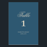 Navy White Wedding Tischnummer<br><div class="desc">Navy White Wedding Tischnummer</div>