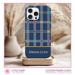 Navy Windows Kariert Monogram Case-Mate iPhone Hülle