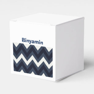 Navy zigzag upshain Gunst Box mit Namen Geschenkschachtel
