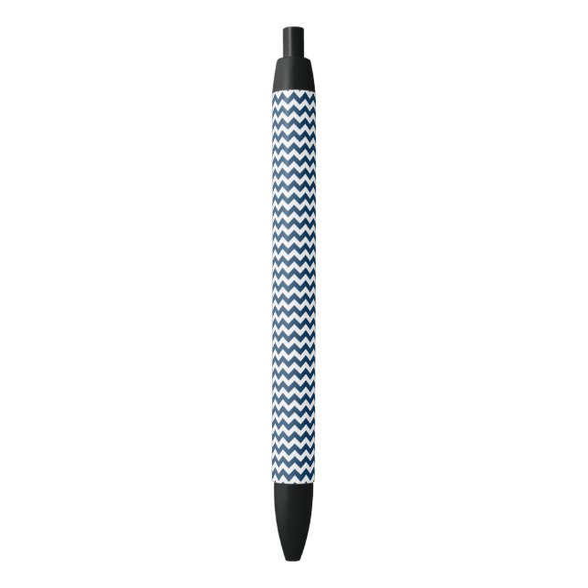 Navy Zigzag, Zickzack, Marine, geometrisches Muste Kugelschreiber (Vorderseite Vertikal)