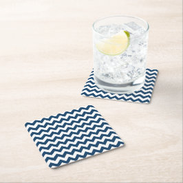 Navy Zigzag, Zickzack, Marine, geometrisches Muste Rechteckiger Pappuntersetzer