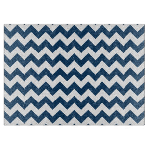 Navy Zigzag, Zickzack, Marine, geometrisches Muste Schneidebrett
