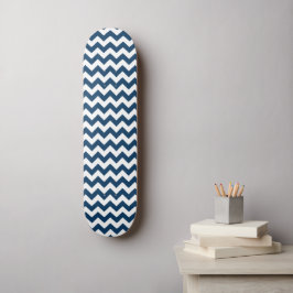 Navy Zigzag, Zickzack, Marine, geometrisches Muste Skateboard