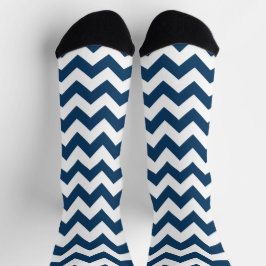 Navy Zigzag, Zickzack, Marine, geometrisches Muste Socken