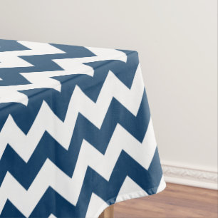 Navy Zigzag, Zickzack, Marine, geometrisches Muste Tischdecke